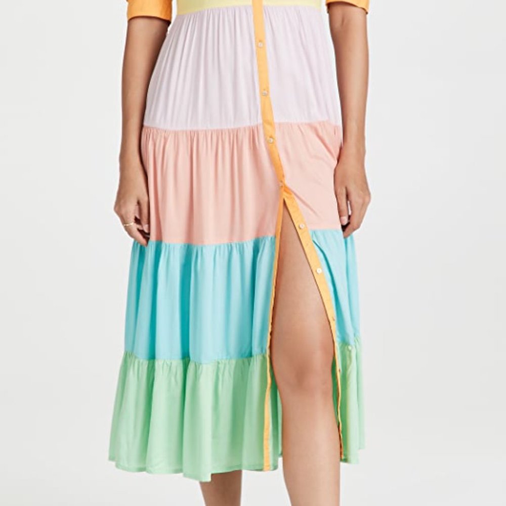 Never Fully Dressed Pastel Rainbow Panel Dress, 6, Multi color - Picture 4 of 12